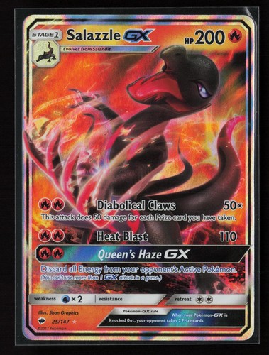 Salazzle GX 25/147 Holo Ultra Rare Burning Shadows Pokemon