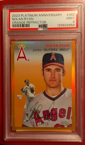 2023 Topps Chrome Platinum Nolan Ryan Orange Refractor #/25 Psa 9