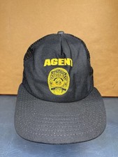 Vintage Drug Task Force Agent Badge New Era USA Made Black Mesh SnapBack Hat