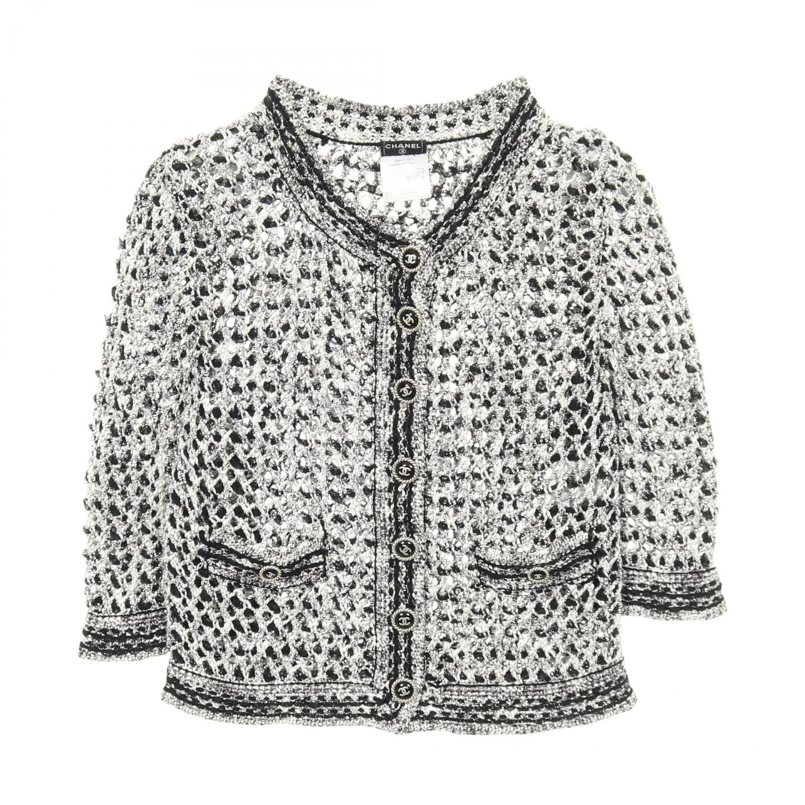 CHANEL COCO Mark Button See-through Cardigan #36 … - image 1