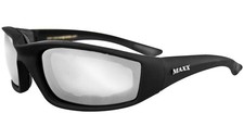 Maxx Foam Padded Motorcycle Riding Glasses Black Frame w/ HD Clear Lenses