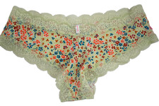 .VTG VICTORIA'S SECRET PINK COTTON LACE TRIM CHEEKY PANTY L