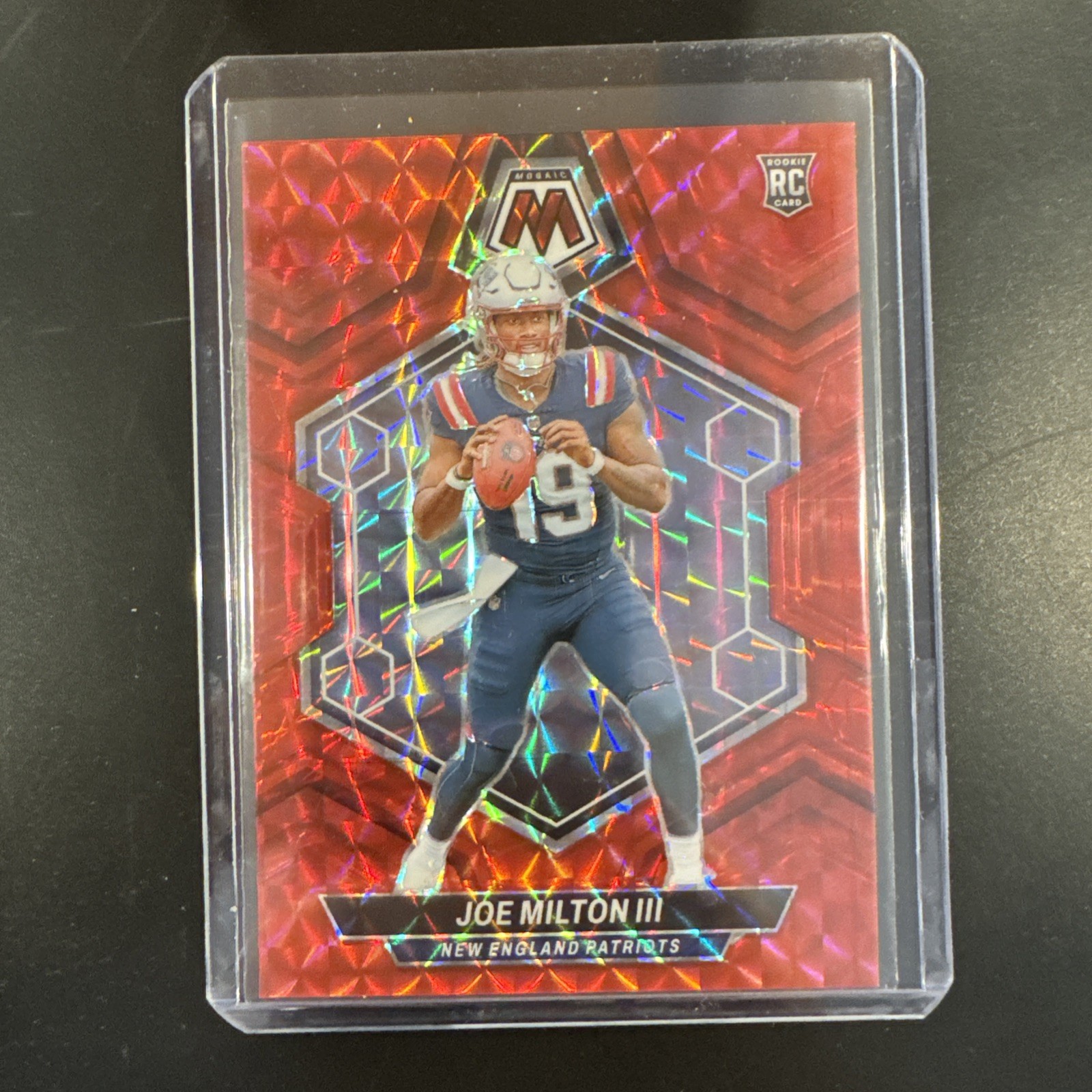 2024 Panini Mosaic - Rookies Joe Milton III #397 Red Mosaic Prizm (RC)