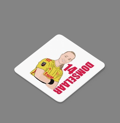 Arsenal Fußball Cartoon Grafik Daphne van Domselaar MDF Getränke Untersetzer