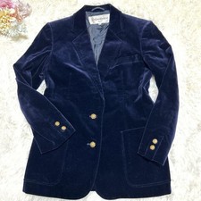 Yves Saint Laurent Woman M Flower Gold Button Velour Tailored Jacket M Stylish C
