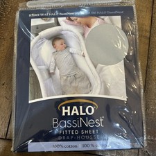 HALO BassiNest Fitted Sheet   100 Cotton Breathable Bassinet Sheet 30  x 16"