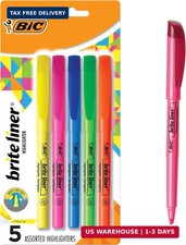 BIC Brite Liner Highlighters, Chisel Tip, Sch...