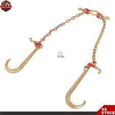 516 X 2 G80 Tow Chain J Hook V-chain Bridle Grab Hook Wrecker 10800 Lbs 516 X 2 G80 Tow Chain J Hook V-chain Bridle Grab Hook Wrecker 10800 Lbs