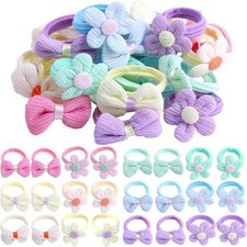 Toddler Hair Ties for Girls, Baby Hair Tie Cute Flower Elastic Scrunchies,