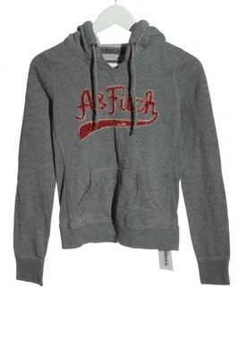 ABERCROMBIE & FITCH Sweat à capuche Dames Sweat T EU 36 gris clair-rouge - Photo 1/4