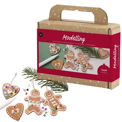 CRAFTY CAPERS Gingerbread Ornaments | Makes 7 | Kids Christmas Modelling Craft Kit