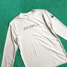 O Neill Long Sleeve Rashguard Shirt White UPF 50 Sun Protection Swim Surf S