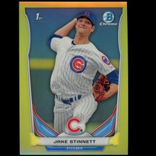 2014 Bowman Chrome #134 Jake Stinnett 1st Rookie RC Mini Yellow Refractor SP /25