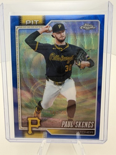2026 Topps Chrome Paul Skenes Blue Wave Refractor #109/150 Pirates