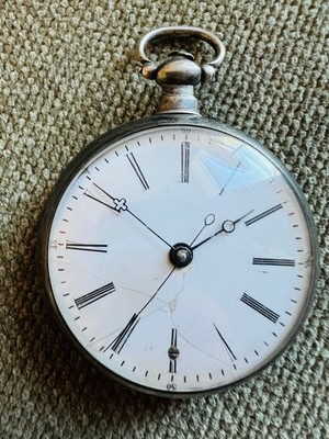 A mid 19th century silver open face Chinese duplex pocket watch ca. 1870