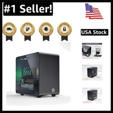 Sleek Aluminum Raspberry Pi 5 Case - Built-in Cooling Fan  Color Changing Light