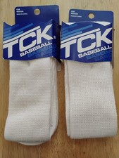 2 Pair TCK Senior All-Sport Solid Color Tube Socks Medium White Acrylic Blend