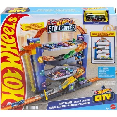 Hot Wheels - City Stunt Garage-Spielset Parkhaus Aufzug Auto Rennbahn