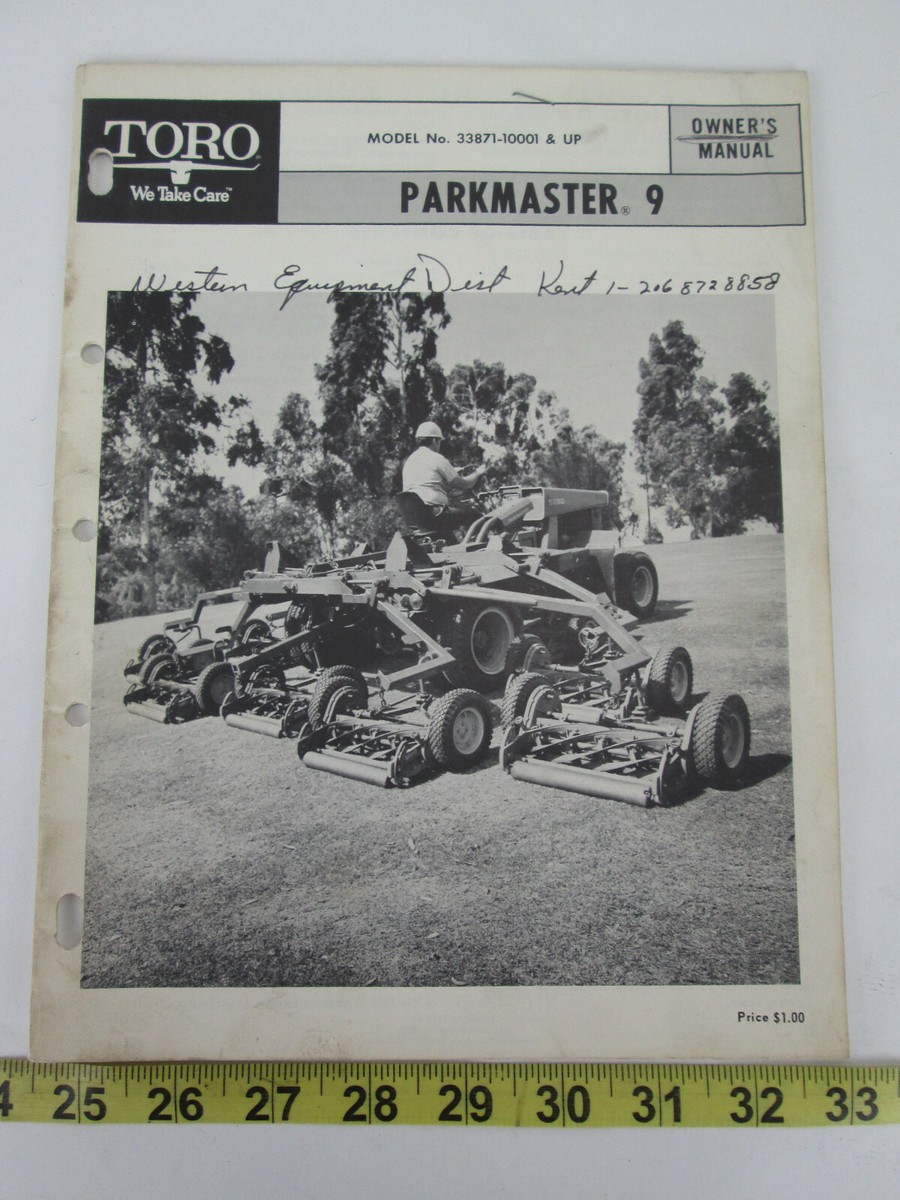 1971 TORO Model 33871-10001 Up Parkmaster Owner's Manual