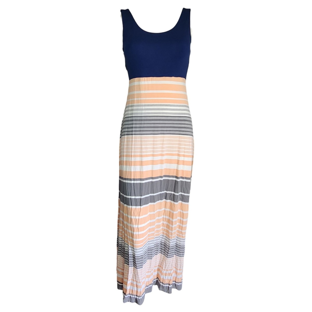MARKET & SPRUCE Stitch Fix Blue Peach Striped Crossback Maxi