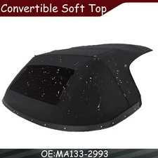 Black Convertible Soft Top for Mazda Miata 1990-2005 w/ Glass Window & Rain Rail