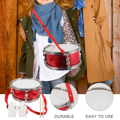 Glitter Red Drum Preschool Student Snare Toddler Musical Instruments - Picture 10 of 12