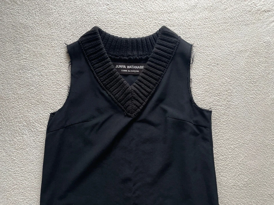 Vestido JUNYA WATANABE COMME des GARCONS Vintage Tejido Cuello en V AD1997 Años 90 Foto 3 de 4