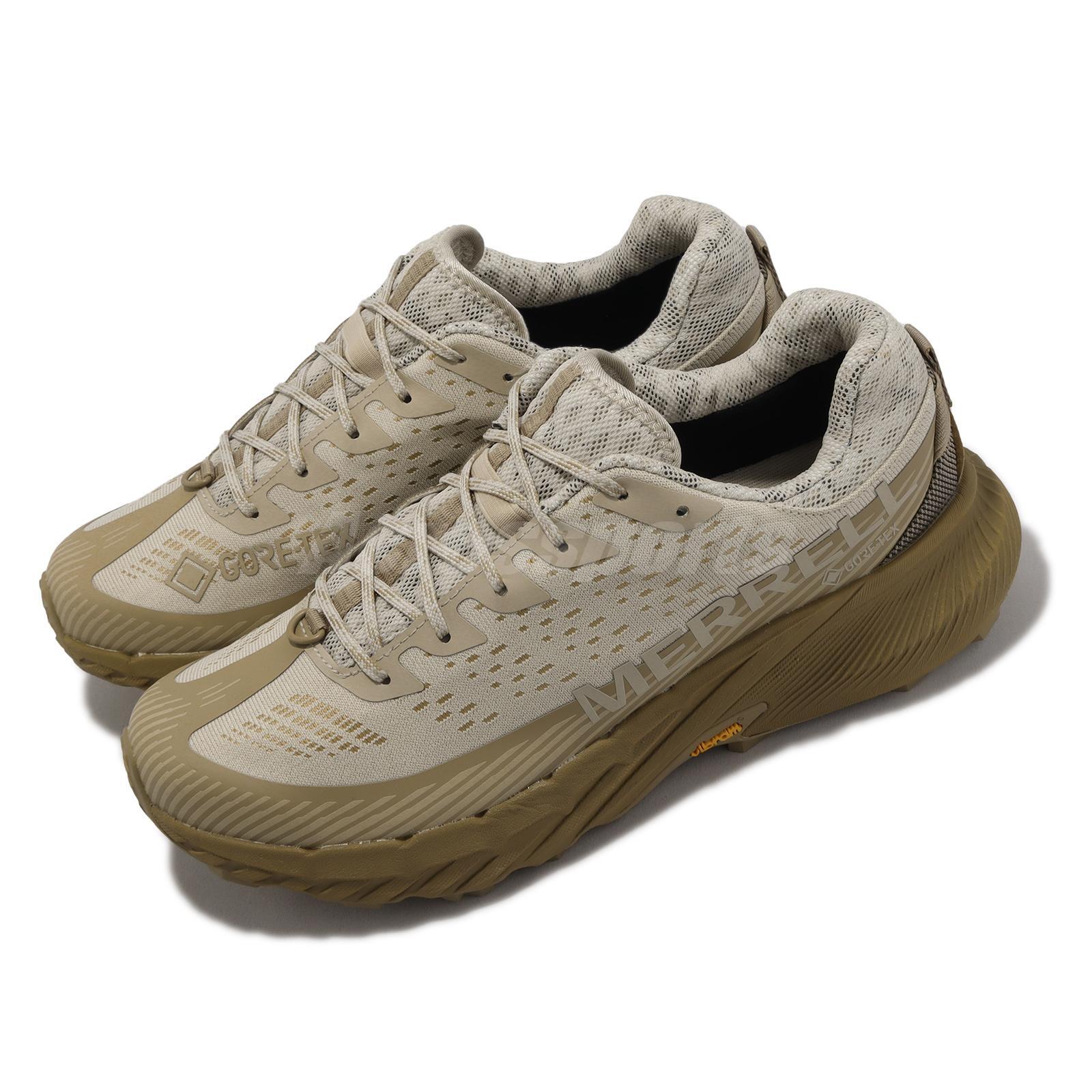 Merrell Agility Peak 5 GTX Gore-Tex Vibram Beige Brown Men Running Trail J068037