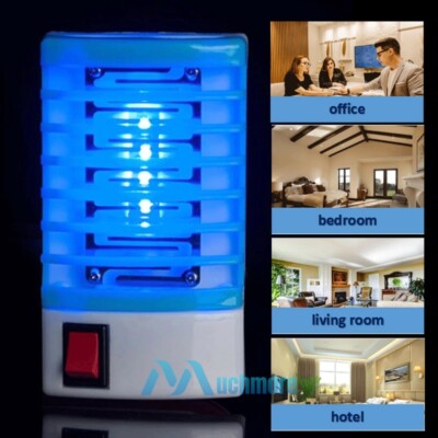 Indoor UV LED Electric Mosquito Fly Bug Insect Trap Zapper Bedroom Night Lamp 1W