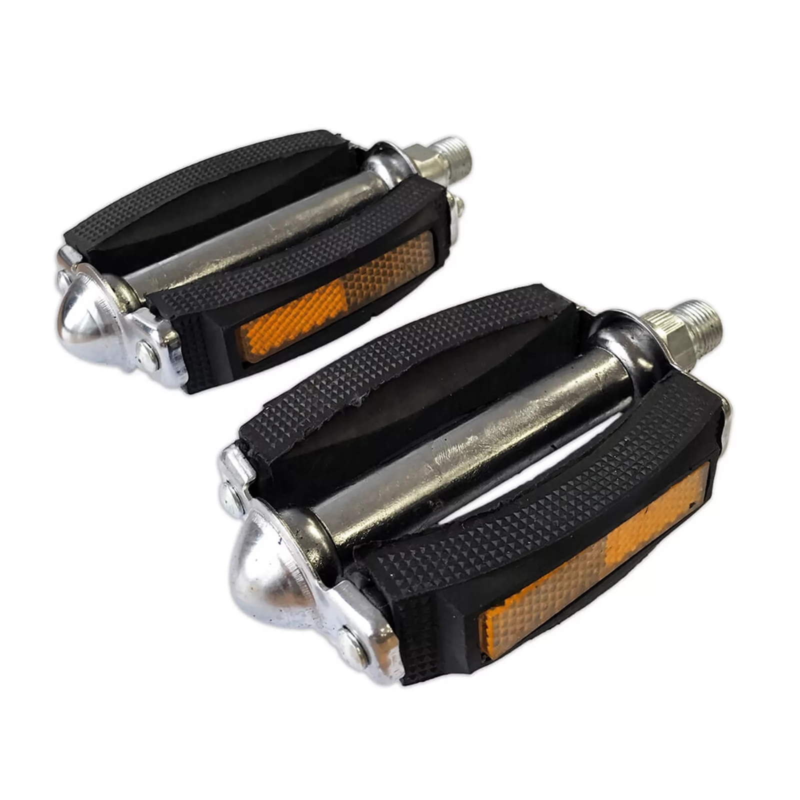 Педали велосипеда противоскользящие Lynx 10, 7x7,1 см со светоотражателями Черный / хром