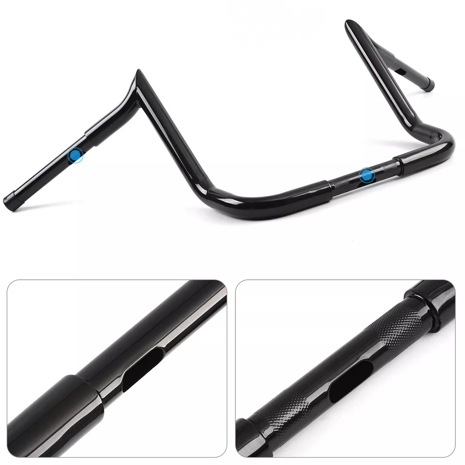 14" Meathook Ape Hanger Bars Handlebars For Harley Touring Street Glide Electra Foto 3 de 4