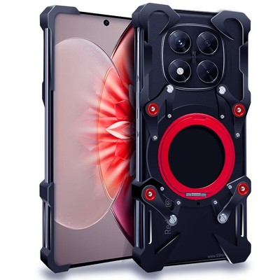Metal Aluminum Rimless Stand Bumper Case For Xiaomi Redmi Note 14 13 Pro / Pro+
