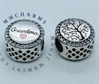 GRANDMA Family European Charm & Gift Pouch- Sterling Silver S925 Granny Nan Gran