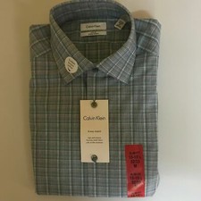 Calvin Klein Mens Dress Shirt Slim Fit 4-Way Stretch Wrinkle-Resistant