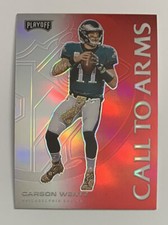 2020 Panini Playoff Football Call to Arms Carson Wentz Eagles Red Prizm #CA-9