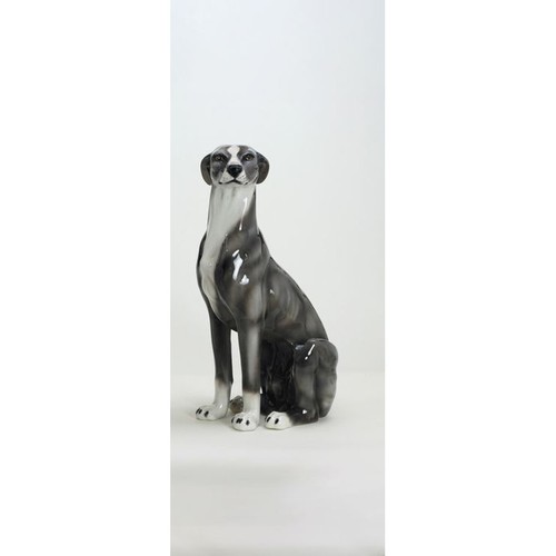 SMELEYOU Statua Cane Bianco In Ceramica – Figurina Dipinta A Mano, Decorazione Tavolo 29 Cm!