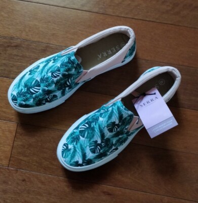 Serra Monstera Tropical Palm Leaves Slip On Shoes Sneakers Womens Size  NIB NEW