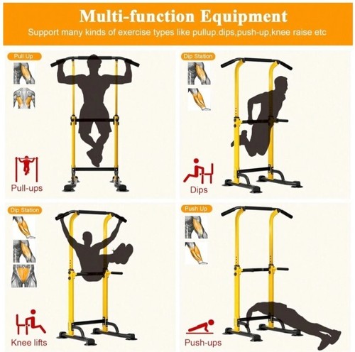 Heavy duty Power Tower Pull Up Bar Dip rack Station Home Gym Height Adjustable - Picture 2 of 6