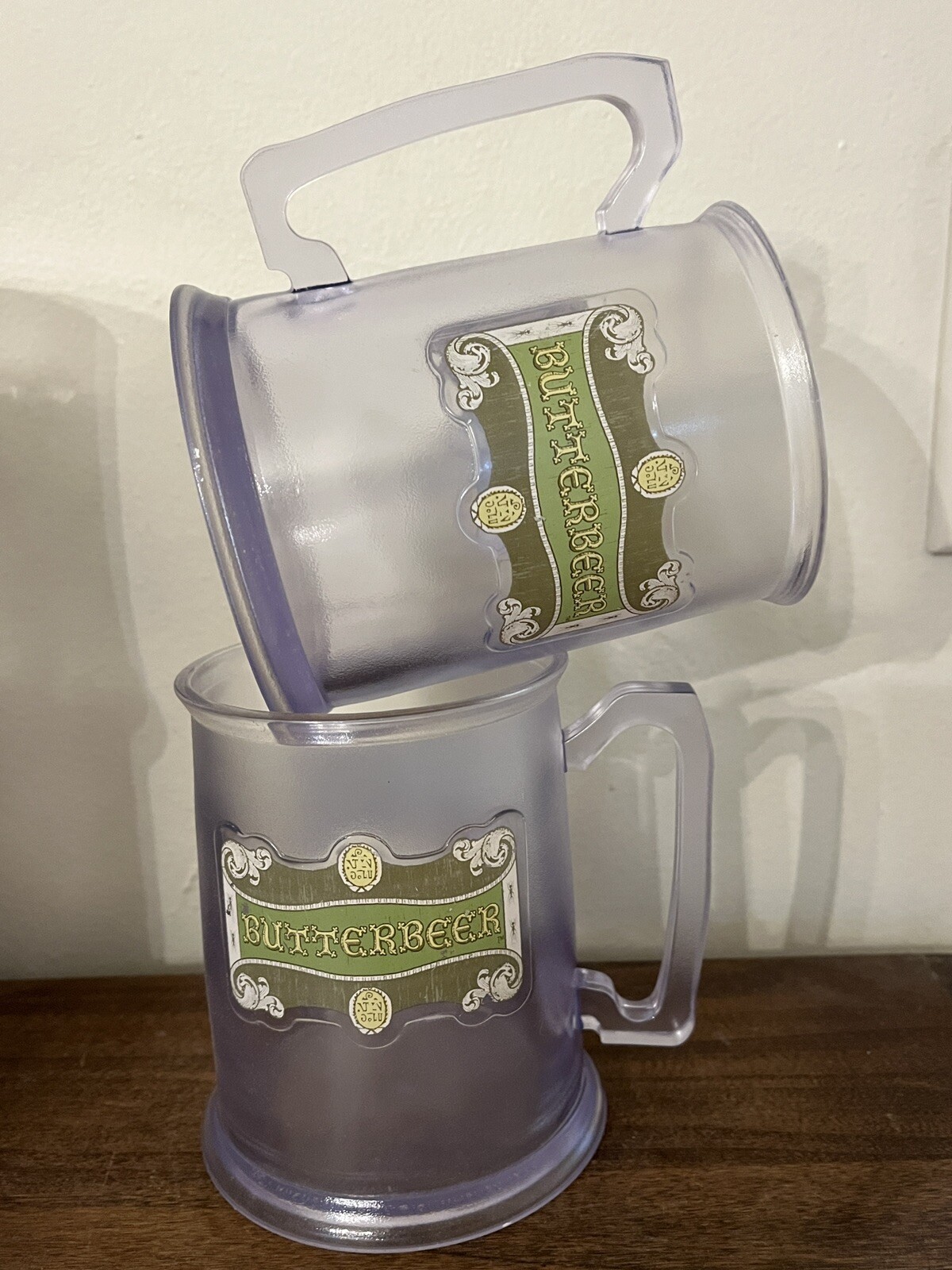 2 Universal Studios Wizarding World of Harry Potter Butterbeer Cups Mugs Plastic