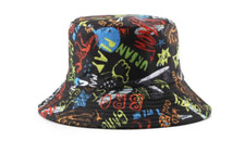 Graffiti Print Reversible Bucket Hat Adults Unisex
