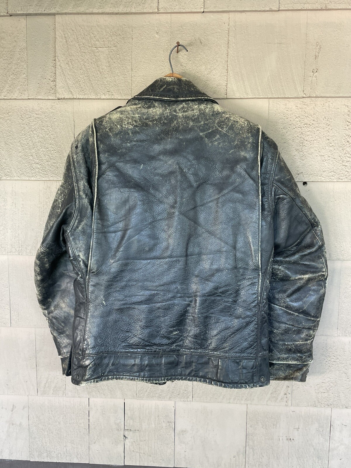 60's Russell Uniform Co NYC Leather Police Jacket eBay