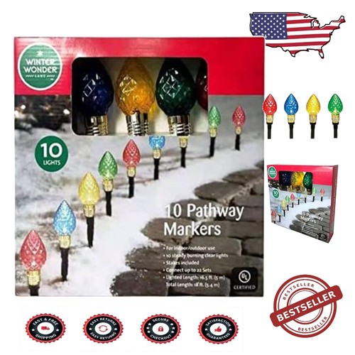 11-Inch Multi-Color Light Bulb Pathway Markers for Indoor/Outdoor Decor