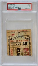 1939 BOXING TICKET JOE LOUIS v JOHN HENRY LEWIS PSA 3 ONLY ONE GRADED