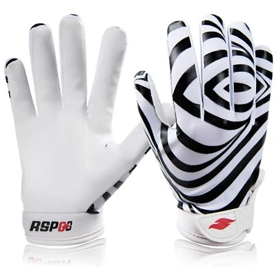 RSPGo Youth Football Receiver Gloves medium/large-white and black