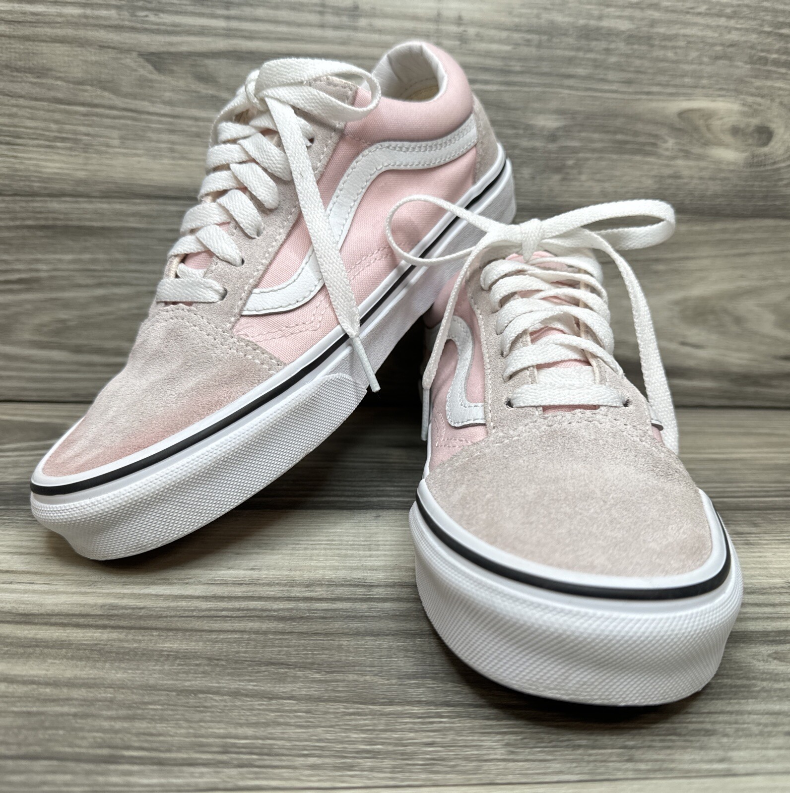 Vans Old Skool Unisex Suede Skateboard Pink White Sneaker Size