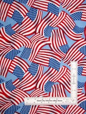 Patriotic American Flag Toss Blue Cotton Fabric Timeless Treasures C1955 By Yard