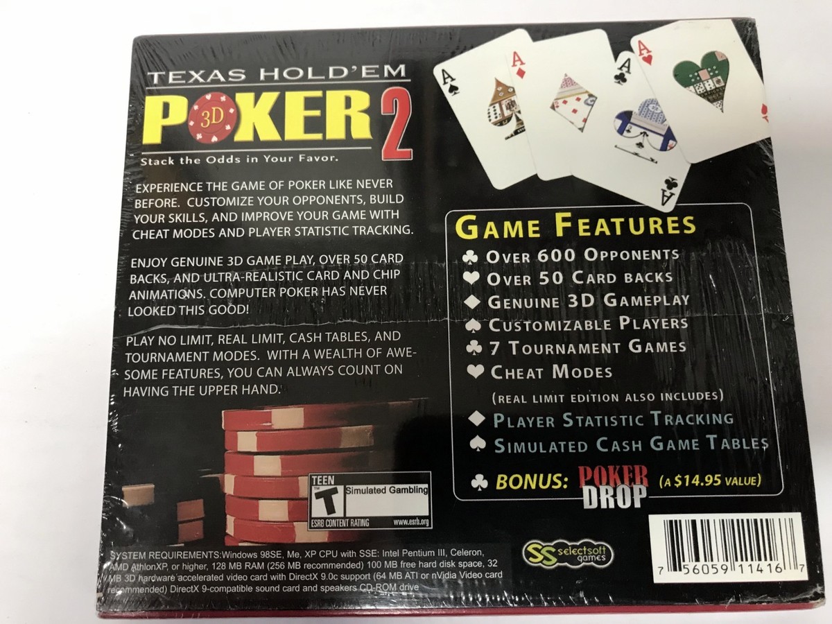 No Limit Texas Hold'em 3D Poker 2: Bonus Edition (PC, 2006) New