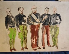 Fascist Hierarchs Mussolini Arditi RSI World War II Mixed Technique Giuseppe Bacci