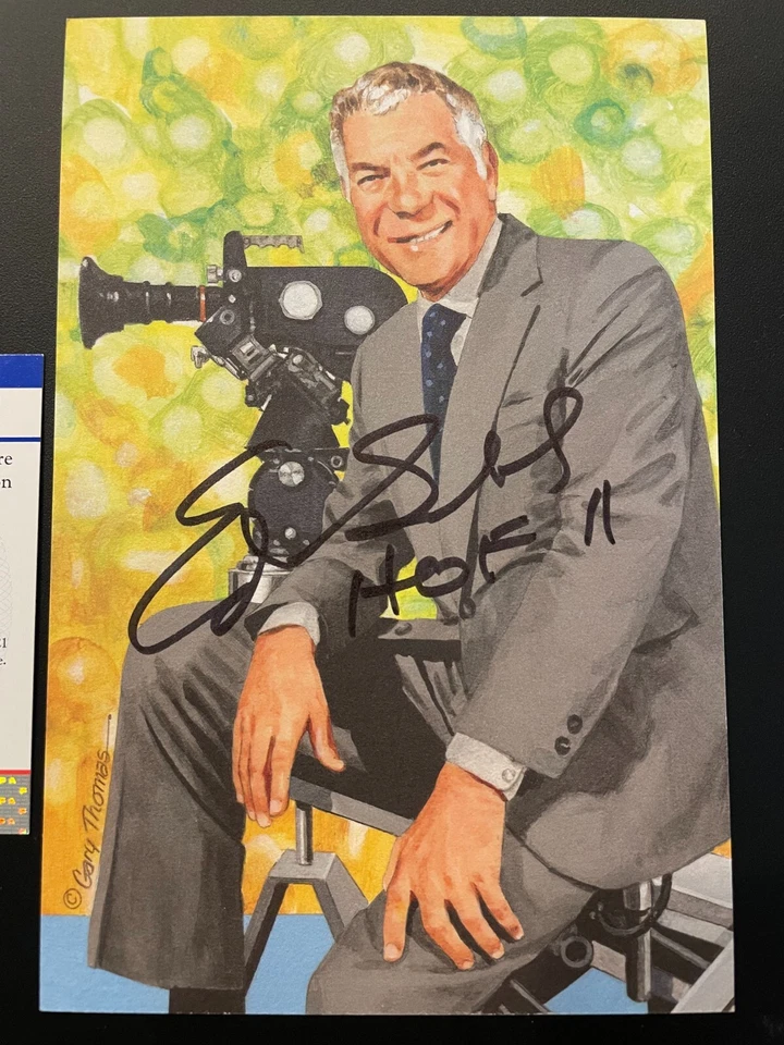 Ed Sabol signed Goal Line Art Card Autograph w/ "HOF 11" HOF NFL Films PSA/DNA - Image 2 of 4