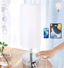 Bedside Lamp with USB Port - Touch Control Table Lamp for Bedroom 3 Way Dimma...